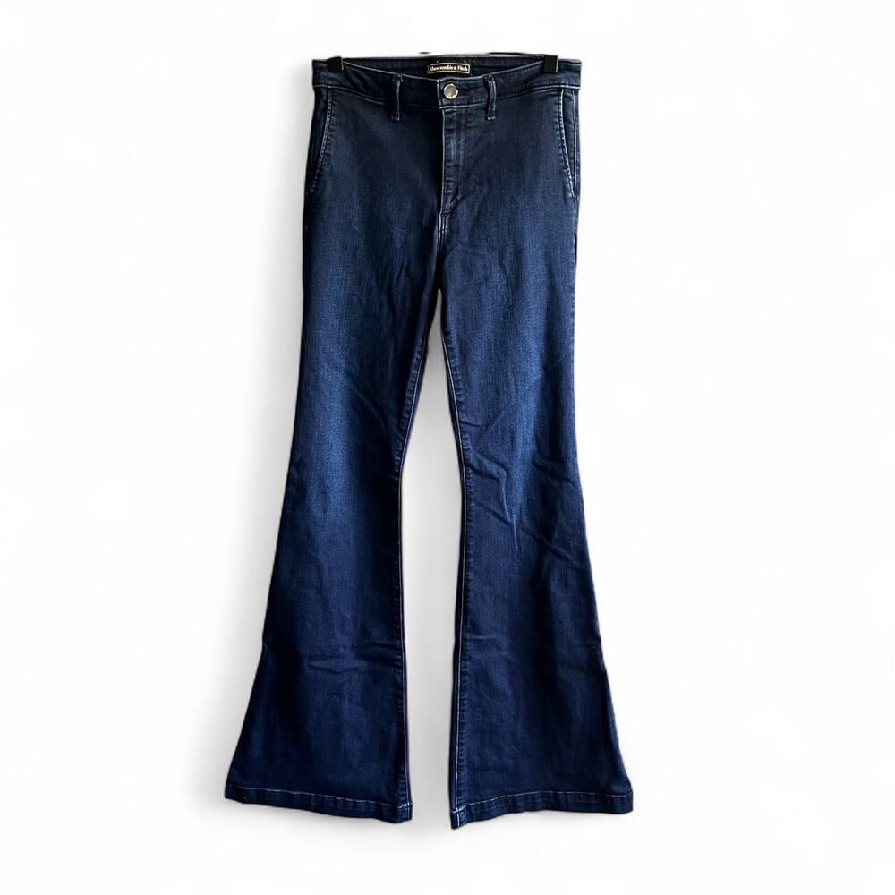 Abercrombie & Fitch Blue Flare Wide Leg Jeans 27 - Picture 7 of 11